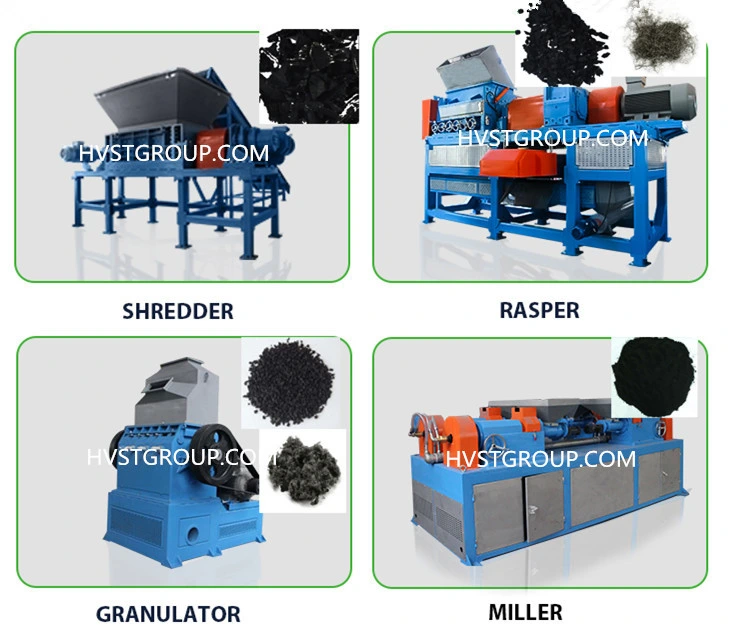 Two-Shaft Tire Shredders Secondary Tire Shredders Grater Rubber Granulators Crumbler Milling Equipment