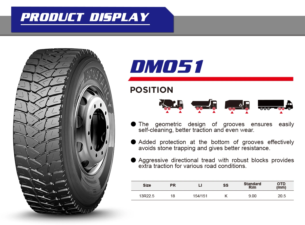 Constancy Brand Truck Tire 13r22.5