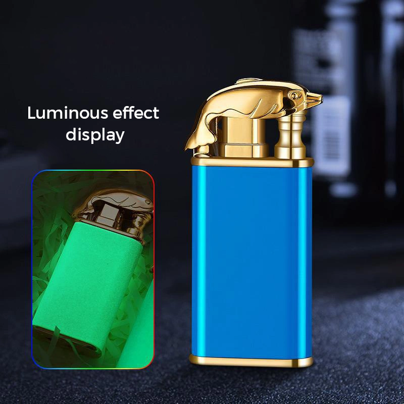 Unique USB Luminous Gift Unique Creative Metal Torch Double Flame Lighter with Adjustable Flame Dial