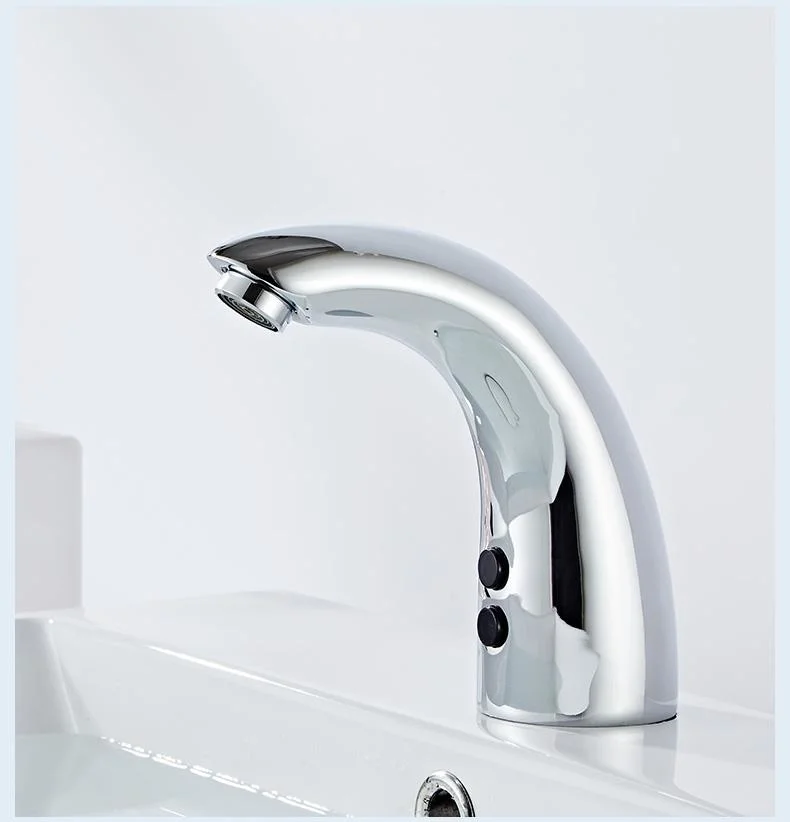 Infrared Automatic Touchless Brass Chrome Plating Sensor Bathroom Basin Faucet Prevent Cross-Infection