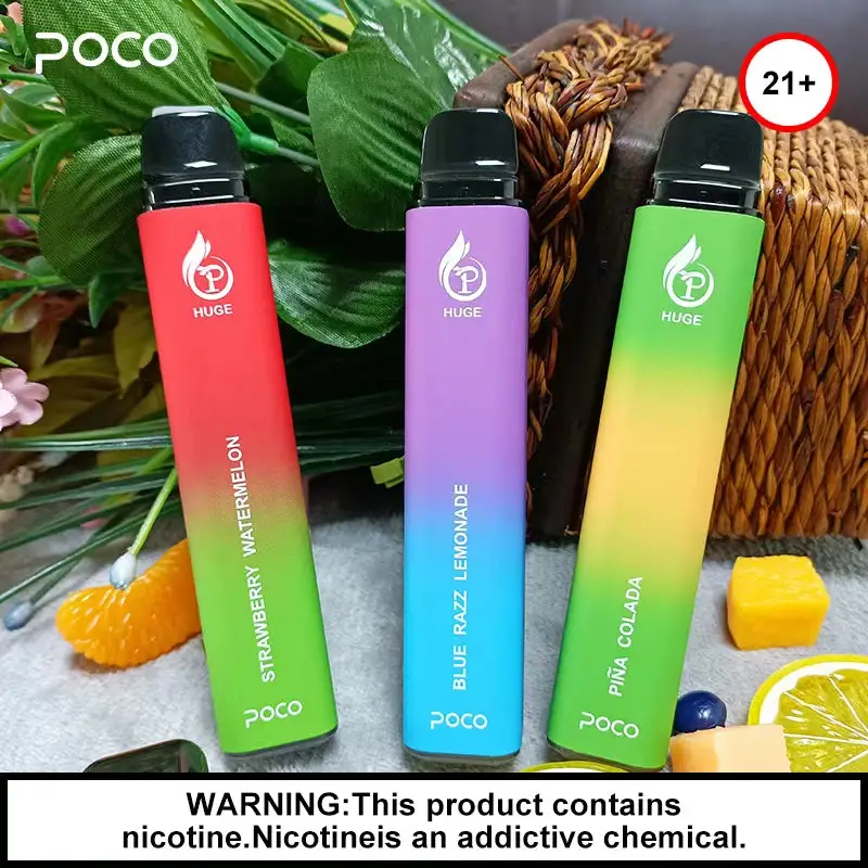 Poco Huge Vape Pen 5%Nic 8flavors 850mAh Battery 5000puff 15ml Rechargeable Vape