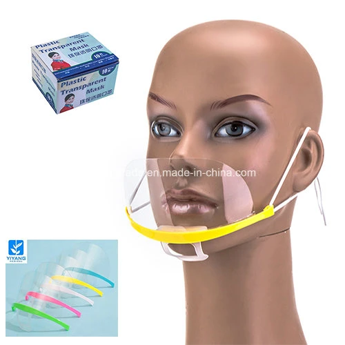 Anti Dust Clear Holder Transparent Plastic Face Mask for Restaurant