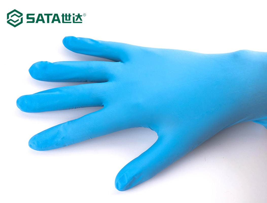 SATA PPE (Apex Tool Group) Blue Powder Free Waterproof Nitrile Disposable Gloves