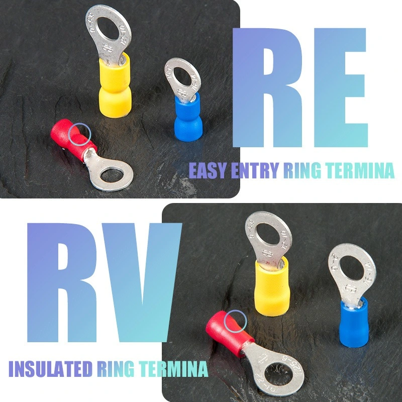 RV5.5-3.5 AWG12-10 Copper Terminal Ends Pre-Insulating Cable Ring Termination Joint