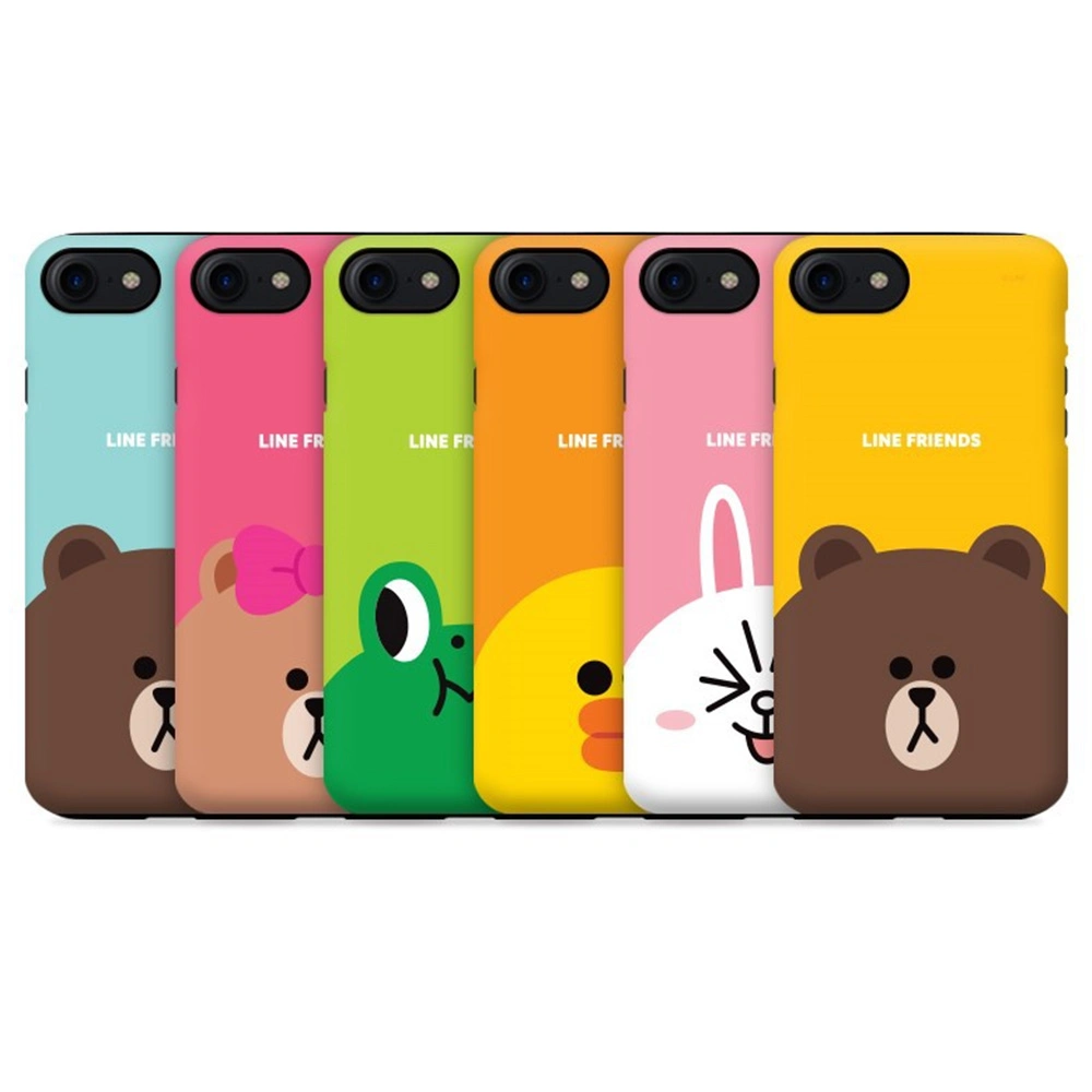 Amostra grátis de capa de celular personalizada de silicone à prova d'água com impressão em sublimação 3D de desenho animado, bolsa antiderrapante absorvente de choque, acessório de celular.