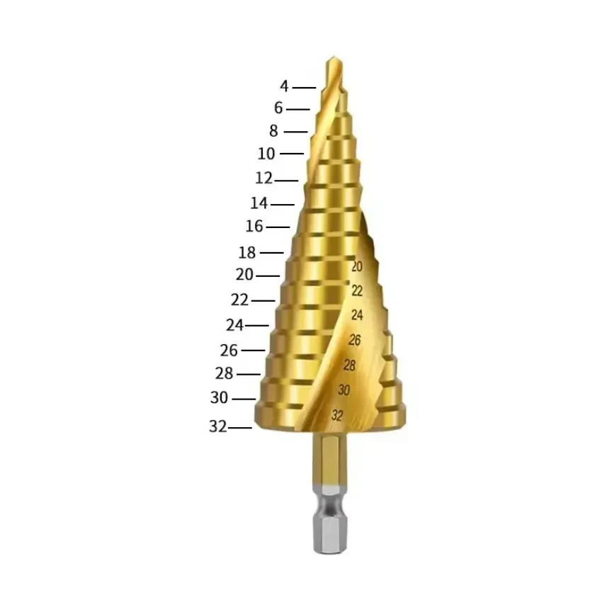 Wholesale/Supplier Gushi High quality/High cost performance  Titanium Nitride Coated Steel Carbide Wood Step Drill Bits Set