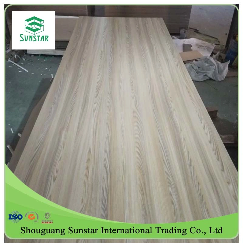 4*8 Wood Solid, Woodgrain, Flower, Pattern Embossed Light Glossy Matt Laminated PVC Malemine UV MDF Plywood for Furniture and Building