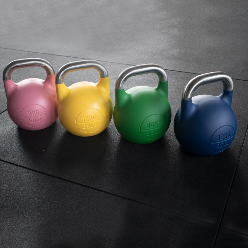 Fitness-Studio-Geräte Wettbewerb Gewichtstraining Gusseisen Pulver Beschichtet Kettlebell