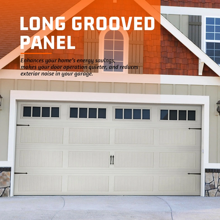 Thermal Break Aluminum Windproof Sectional Overhead Garage Door 9 X 7 Modern Villa Solid Garage Doors