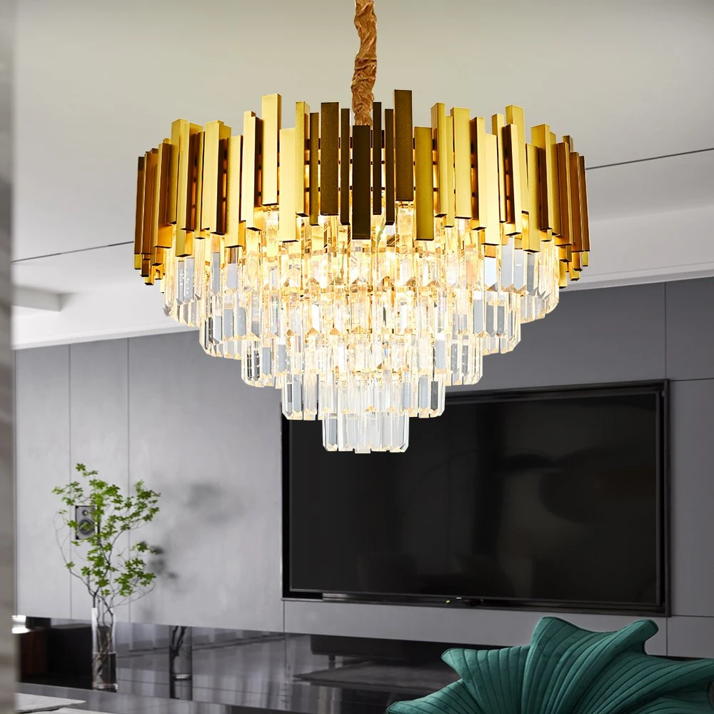 Hotel lobby Projeto cobre Grande pendente luz pendurar luxo moderno Lustre de cristal