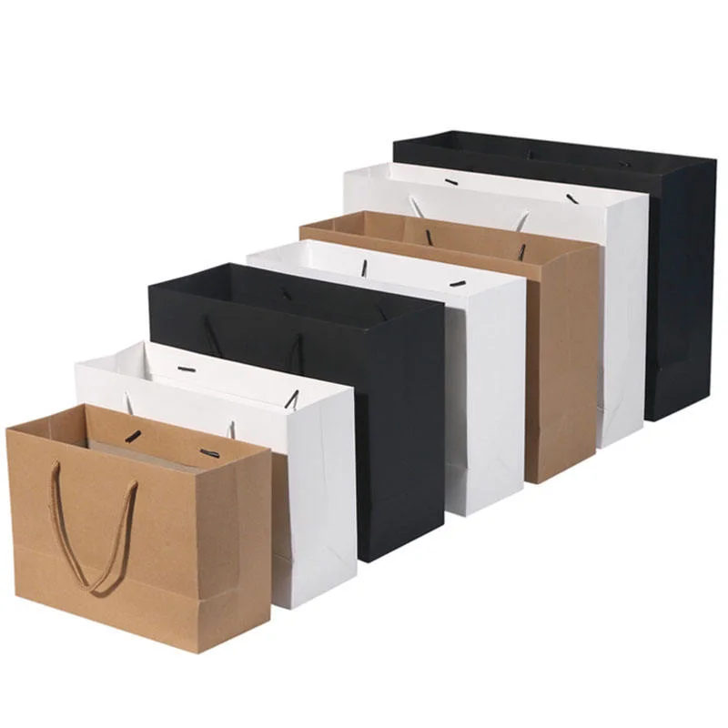 Custom Luxury White Cardboard Shopping Packaging Bag Customized Printed Paper Bags with Your Own Logo
