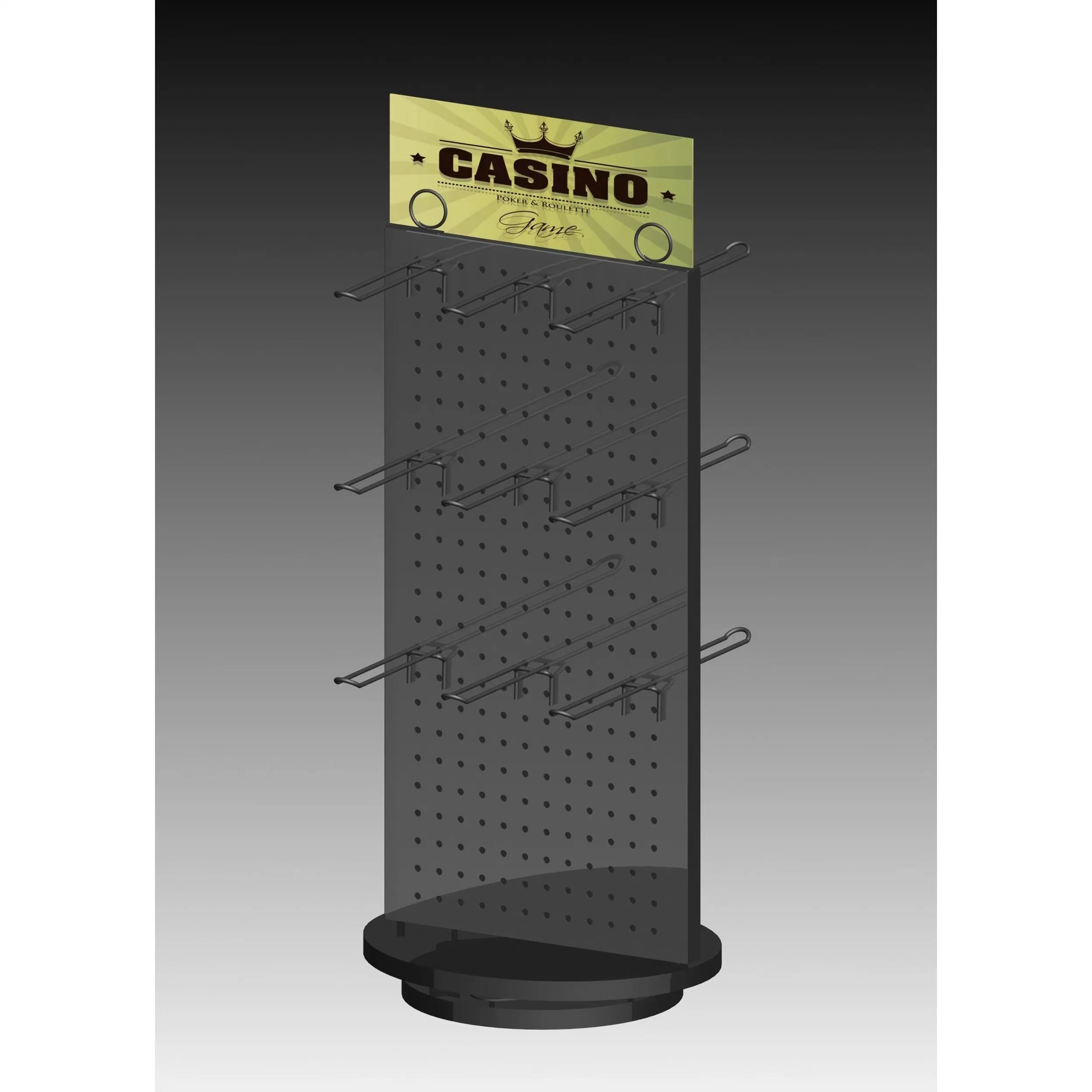 Customized Double Sides Floor Metal Pegboard Display Stand