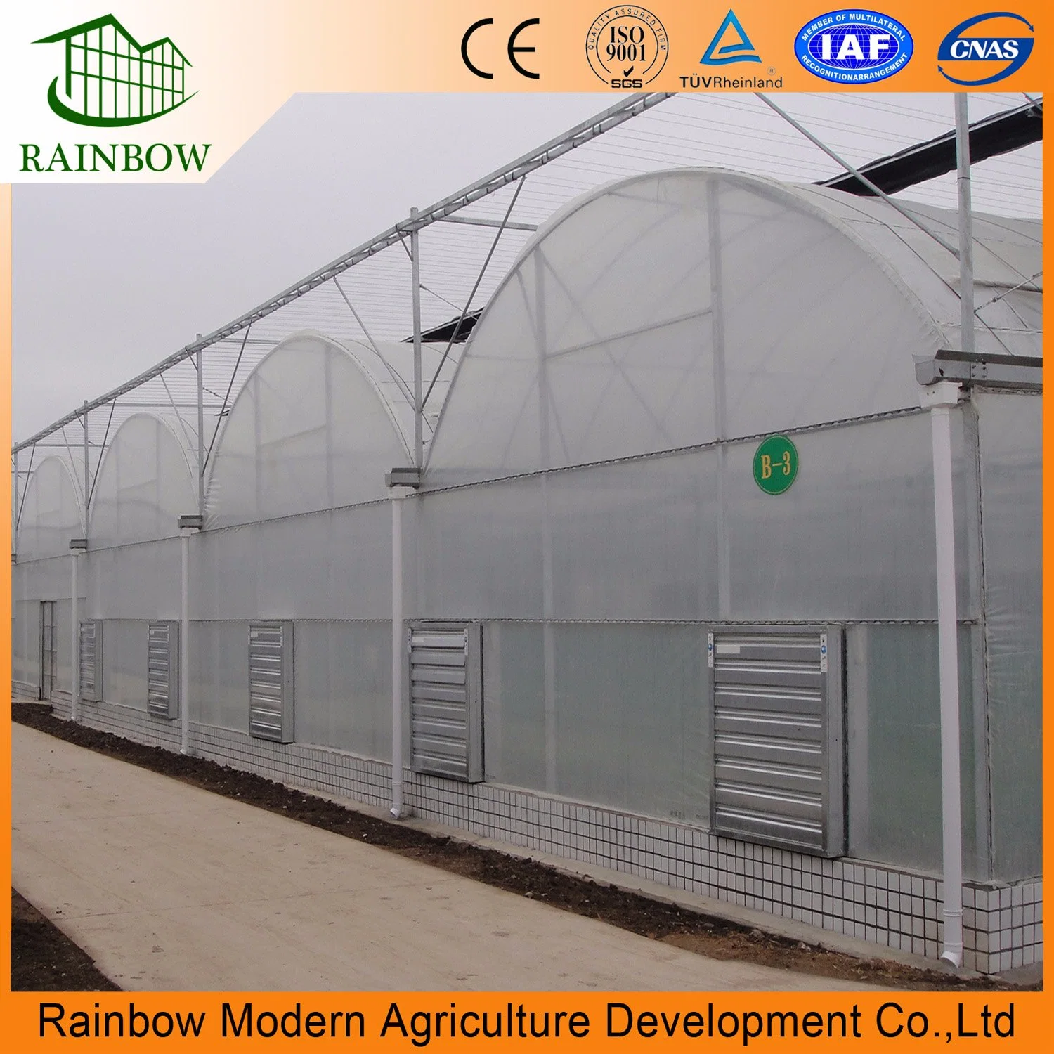 Top Sale Tomato Planting Plastic Multispan Warm Keep up Po Film Greenhouse