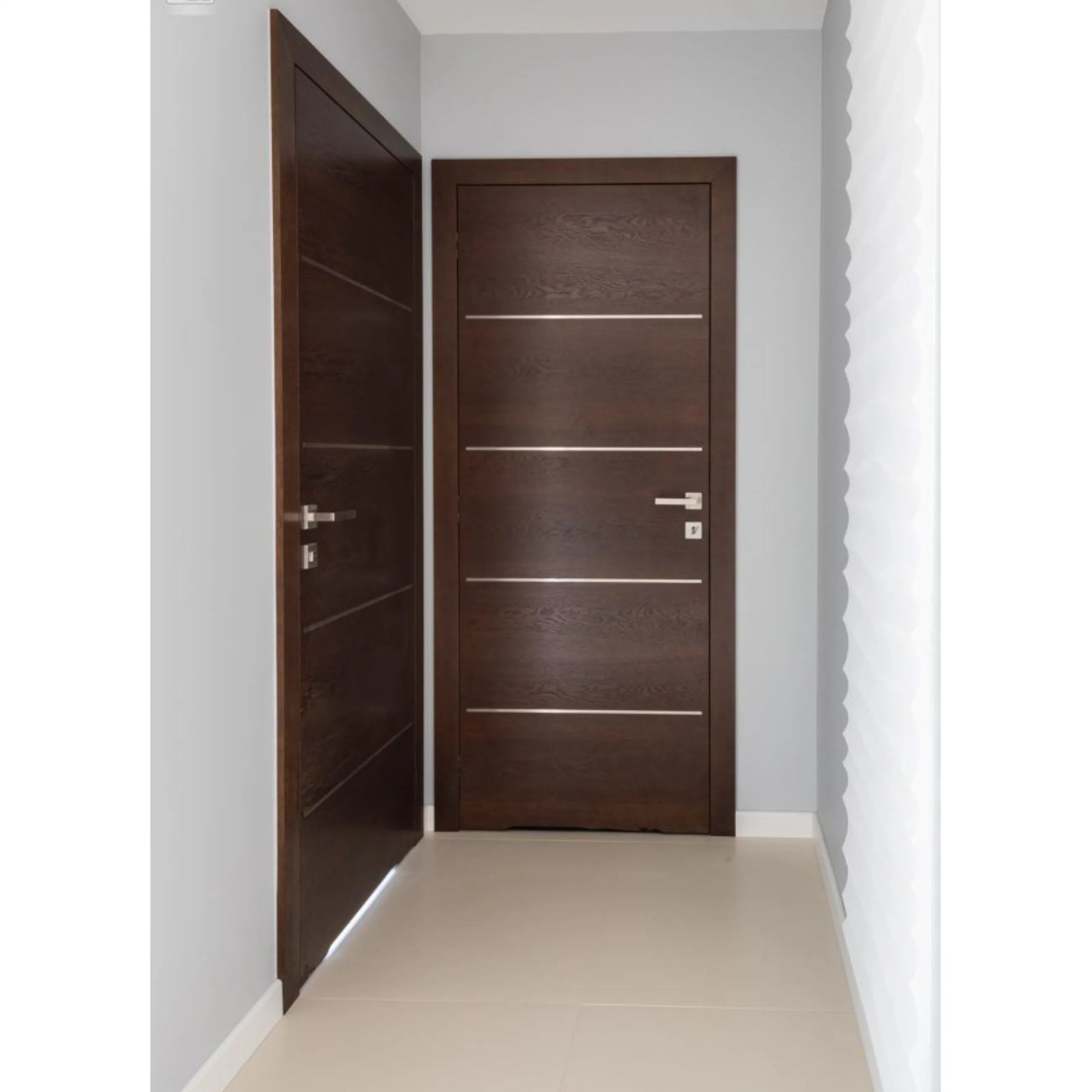 Apartamento luxuoso Interior Pré-Hung Solid Core Wood Panel Design Flush Portas