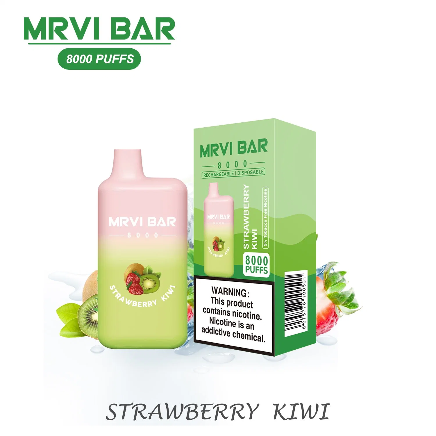 100% auténtico Mrvi Bar 8000 Puffs lápiz electrónico desechable para cigarrillos Dispositivo sin nicotina VAPE