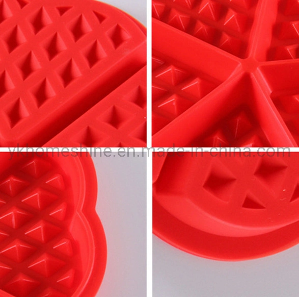 قوالب الوافل 4 ثقوب كعكة Silicone Waffle مطبخ الشوكولاته القديم كعكة الأواني تزيين طبخ قالب