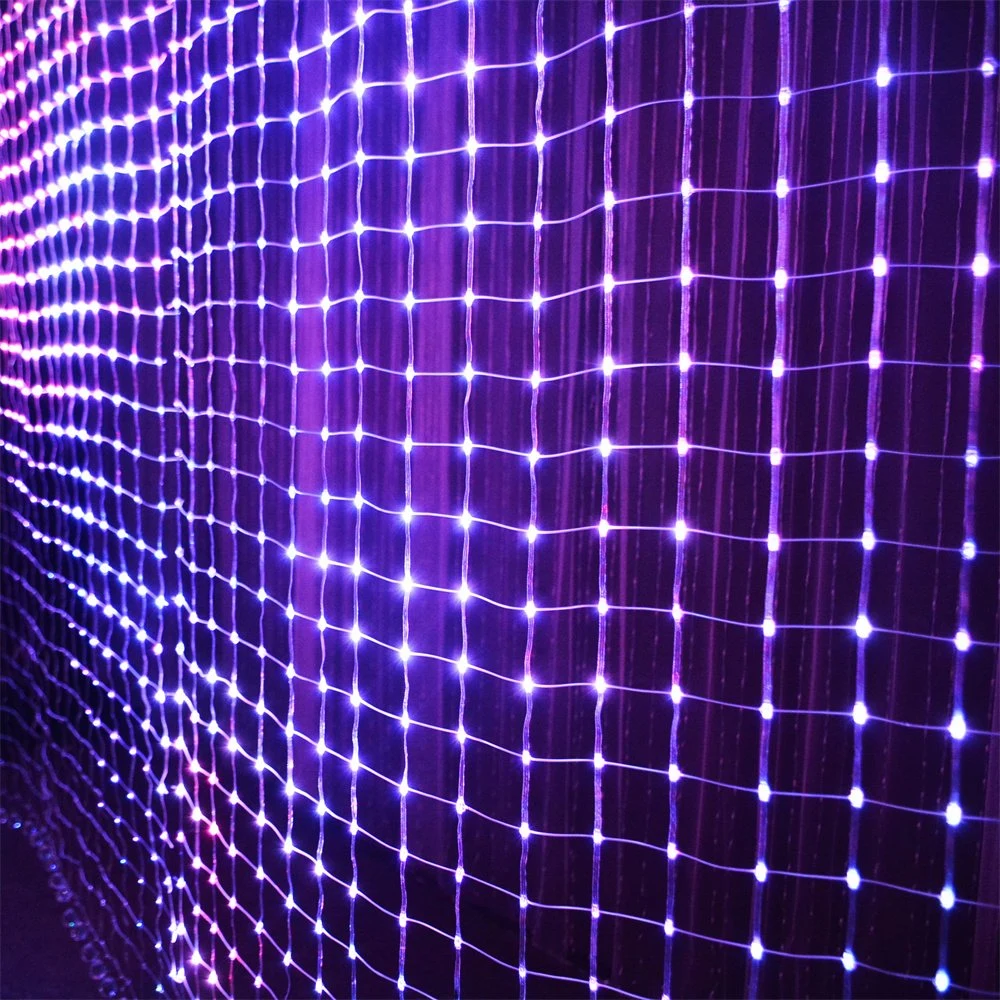 Cortina em LED transparente flexível rede Pixel Strip Light Fundo de parede Tela para Wedding Navidad Natal Festival Holiday Ramadan decoração Jardim Festa