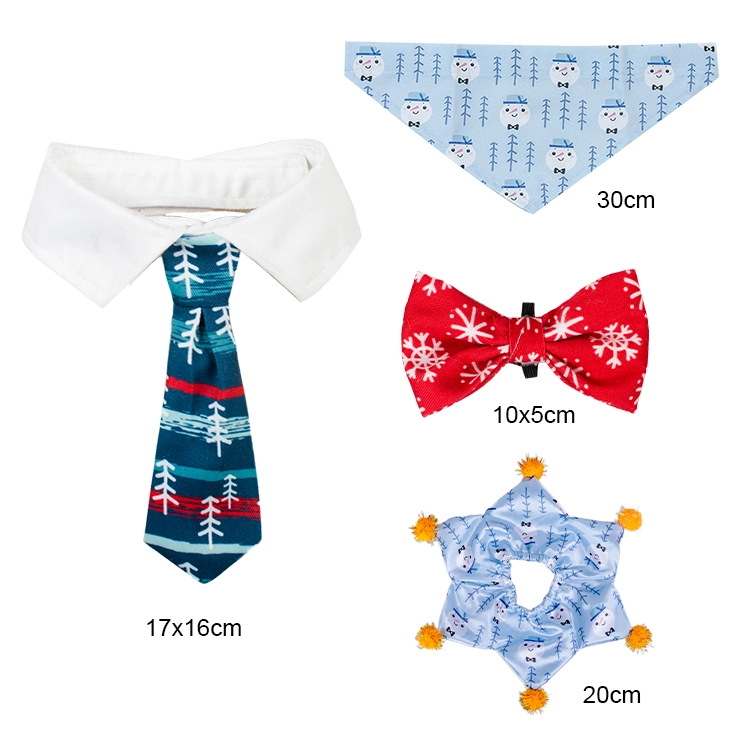 Rena Pet Colorful Bandana Fashion Adjustable Cute Collar with Bow Set for Dog and Cat