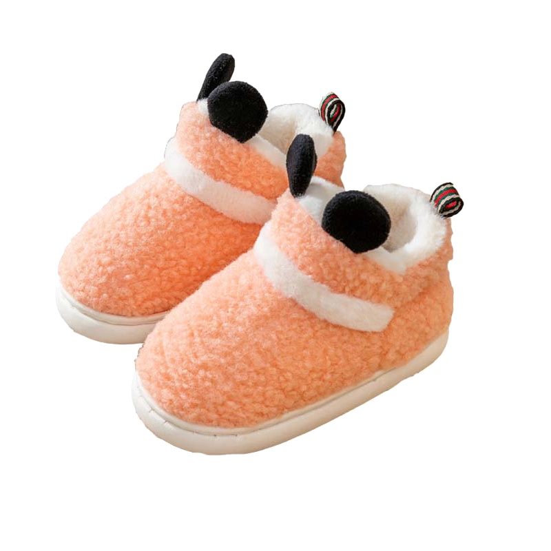 New PVC Warm Winter Shoes Kids Women Home Outdoor Plush Cotton Slippers
