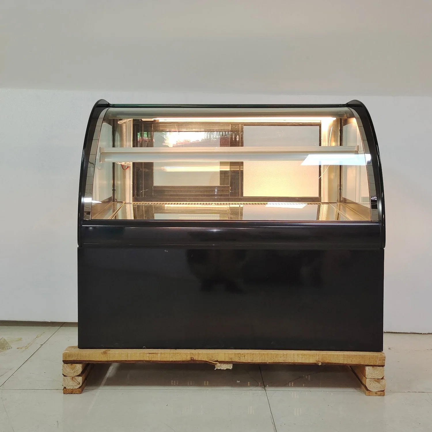 0,9m Counter Top Negro pastel comercial nevera Showcase