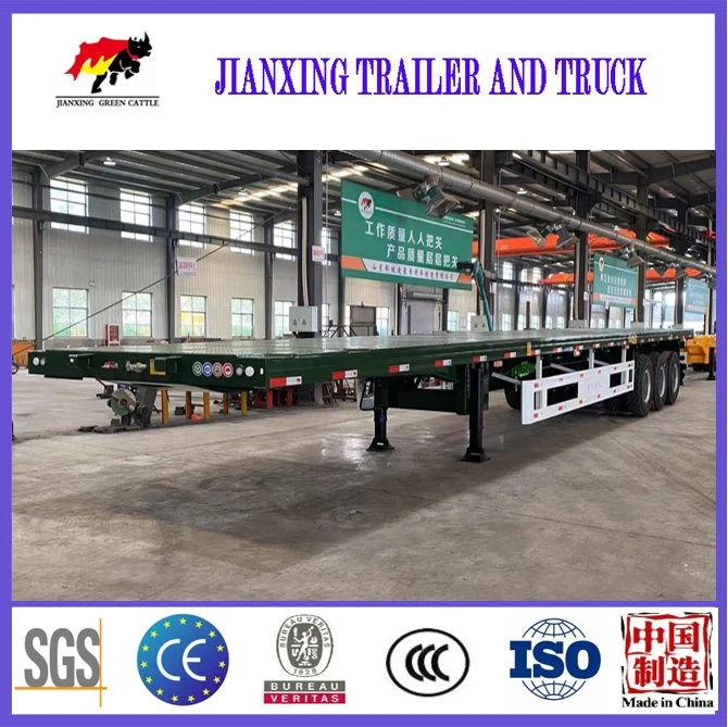 Factory Direct Sale 3axles 40FT 45FT 48FT Flatbed Container Semi Trailer 40ton 60ton Flat Bed Semi Trailer for Sale