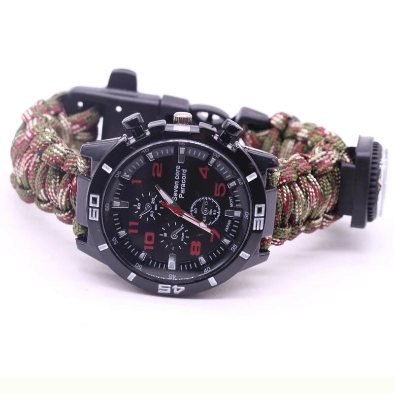 Multi Function Smart Wrist Watch Survival Bracelet Whistle Compass Sports Equipment