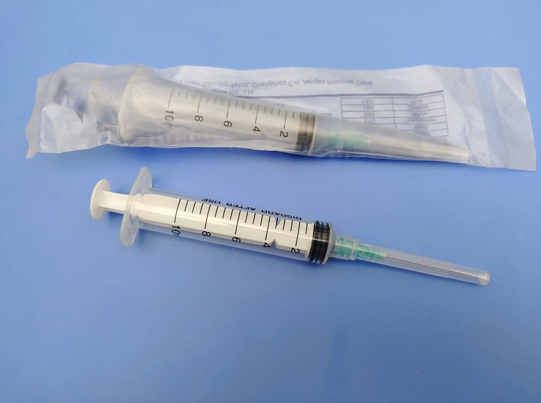 Disposable Sterilized Syringe 10ml, Luer Lock, with Needle 21g