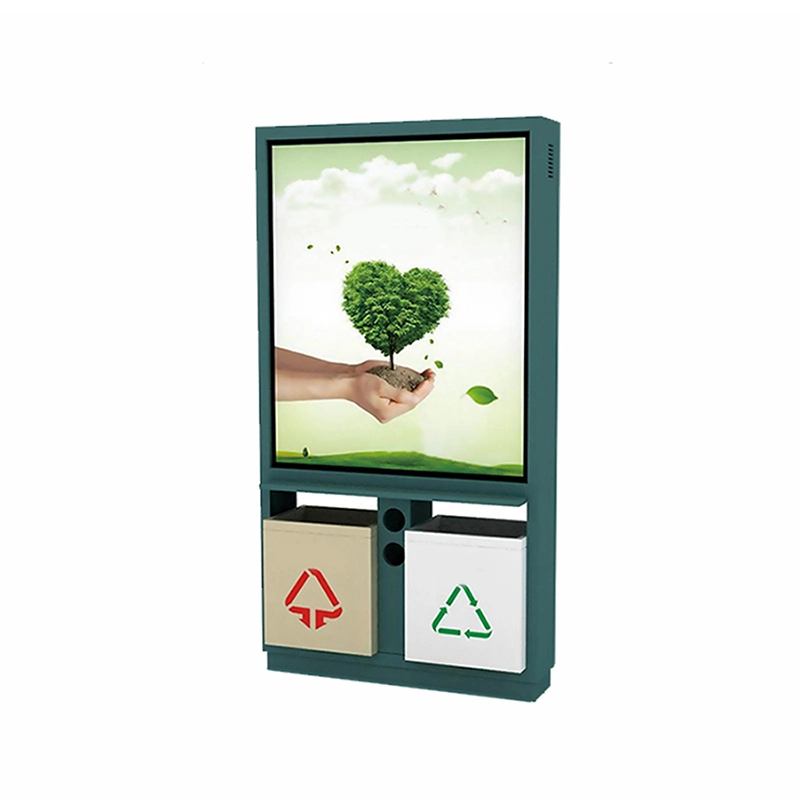 المجتمع/الحديقة/المحطة Smart Advertising Light Box Metal Custom سلة المهملات