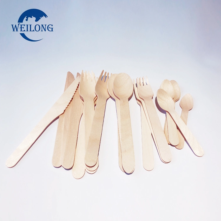 Nuevo diseño de tenedor y cuchara de madera ecológicamente degradables menaje de cocina de Shandong China