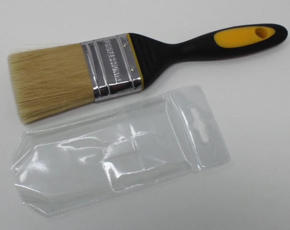 Outils de peinture à poignée souple couleur double Bristle blanc professionnel Jeu de pinceaux poignée en caoutchouc