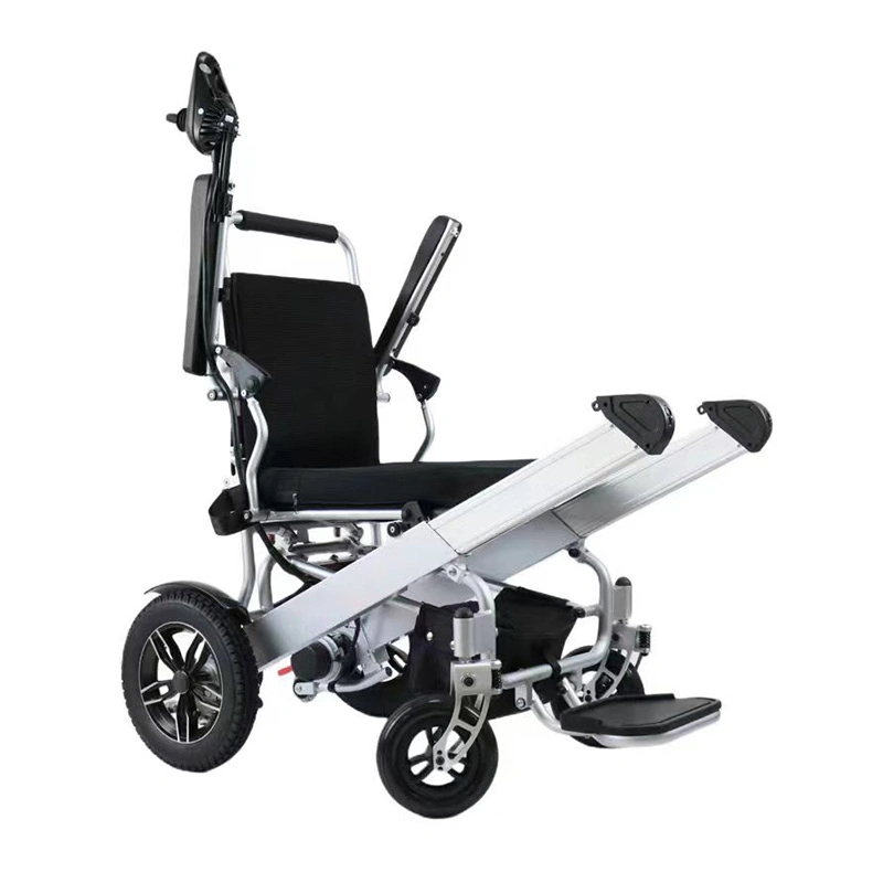 Electric Handicapped Folding Aluminium Wheelchair with Lithium Battery