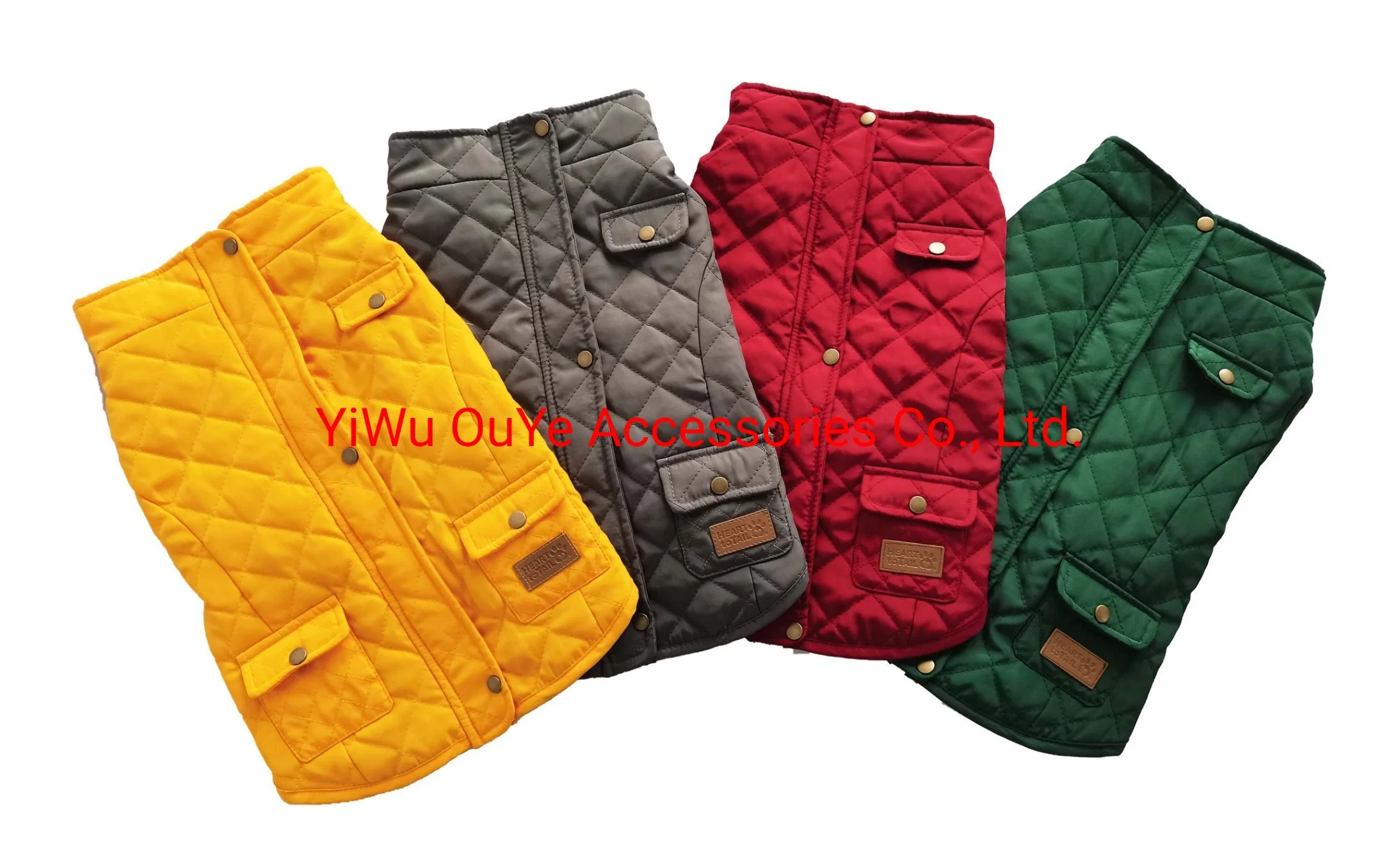 La moda de alta calidad Quilting-Seam Windproof Turtleneck Botón Zip bolsillo perro abrigo Chaqueta ropa Accesorios ropa para mascotas