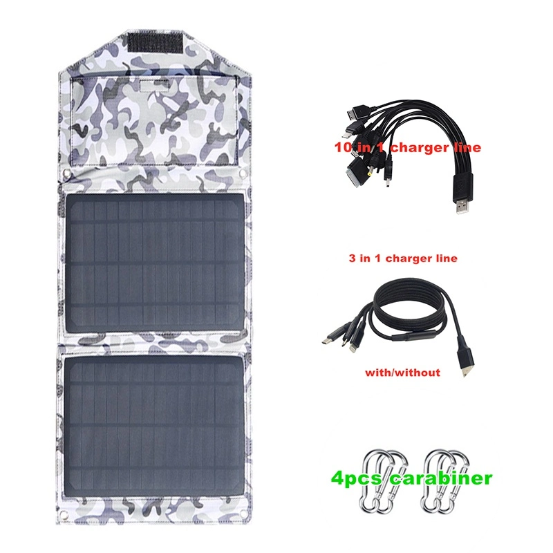 Solarparts 14W 7V Tragbares Ladegerät einfach zu tragen Wandern Klettern Outdoor Camping Ausrüstung