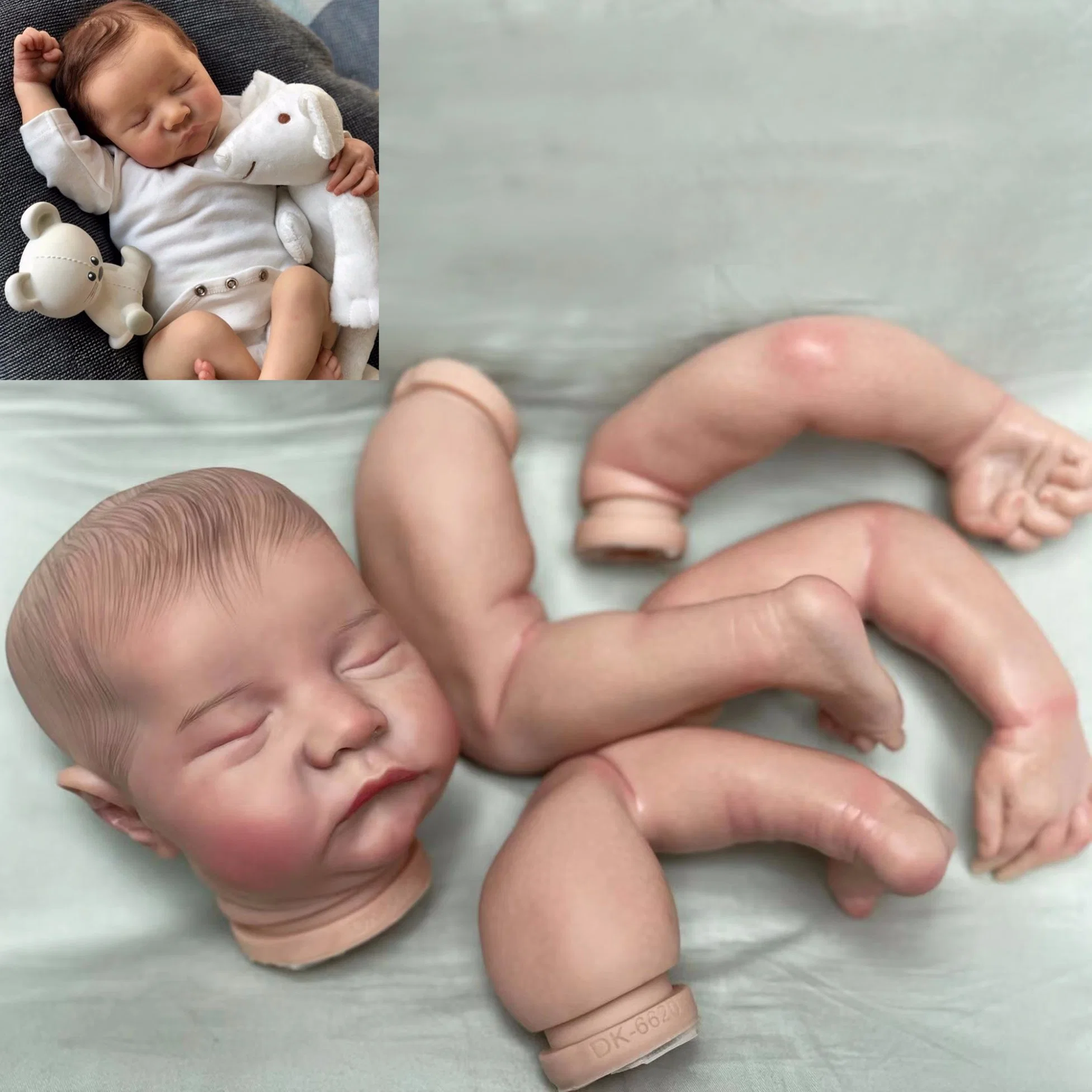 50 cm 3D Marmor Textur Haut sichtbare Adern Weiches Silikon Wiedergeboren Baby Puppe Spielzeug für Mädchen Tuch Körper Kind Kleid Nach oben Spielen Sie Hous Boneca