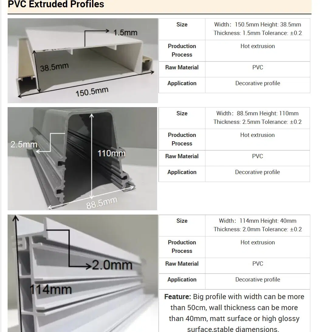 Manufacturer Channel Strip Edge ABS PP HDPE UPVC PVC Tube Window Door Extrusion Plastic PVC Extrusion