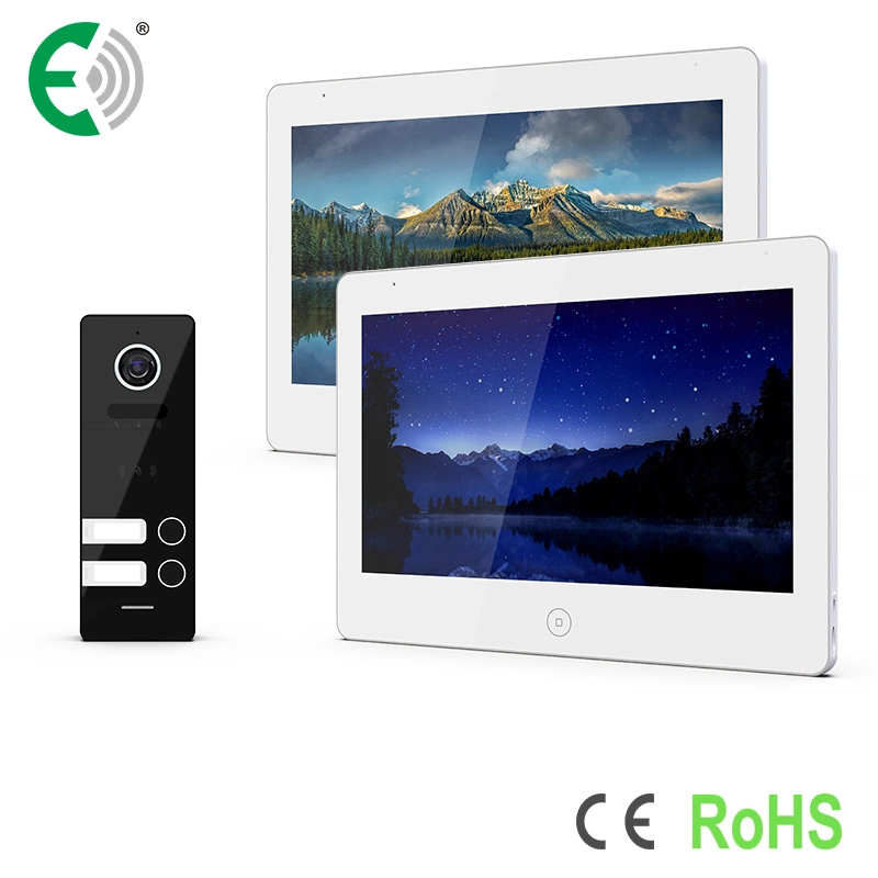 10.1"UTP/IP WiFi Touch Screen Intercom System for 2 Families Video Doorphone