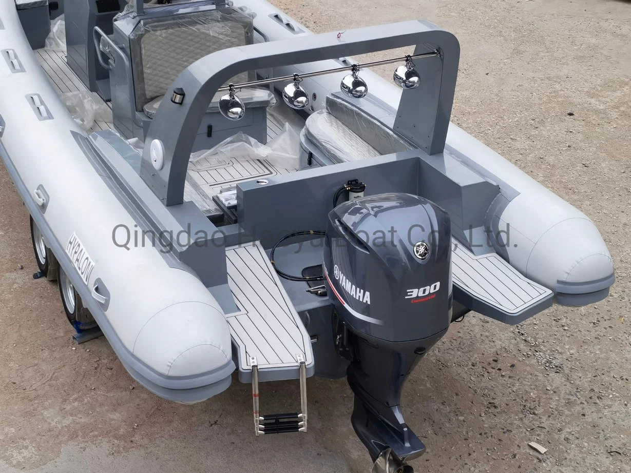 Haoyu Boat 8.6m/28FT Rib Boat Aluminum Hull Hypalon or PVC Under Water Lights