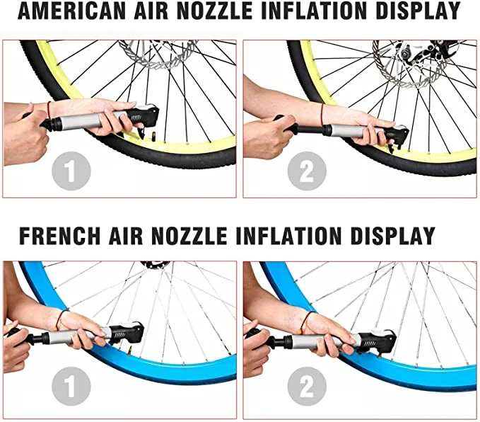 China fábrica de bicicletas portátiles de la bomba de aire de todas las válvulas