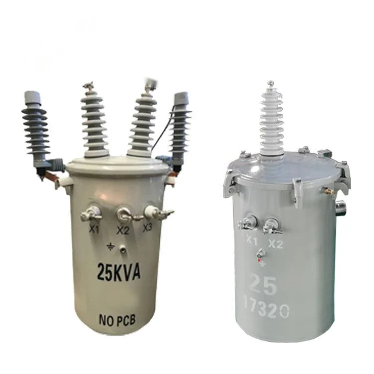 Yawei 100kV 12,47kv/600 فولت مغمور بالزيت، محول أحادي الطور مركب على القطب مع UL