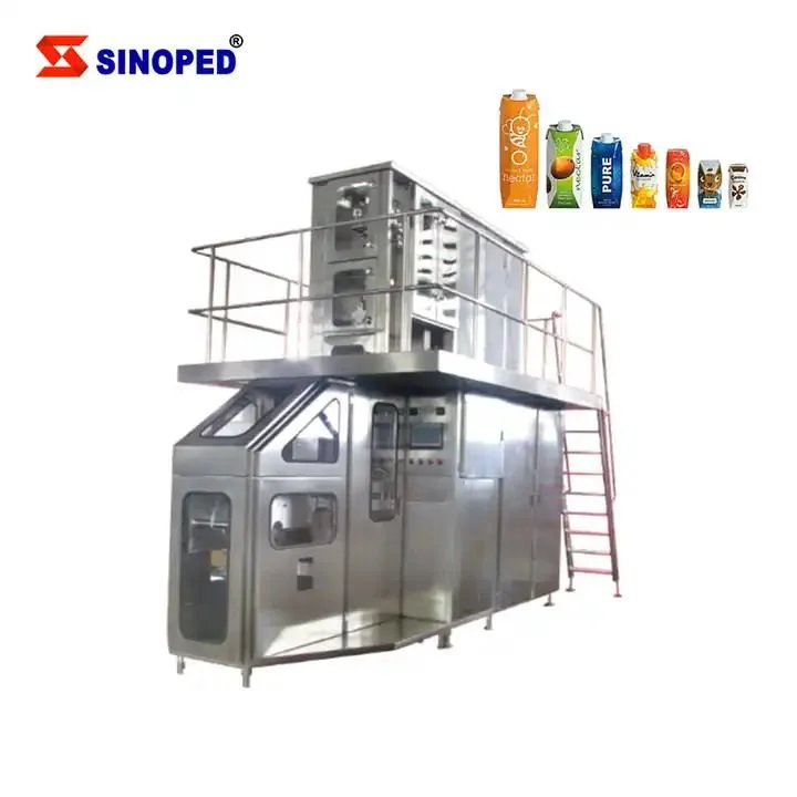 500ml Milk Beverage Juice Soymilk Yogurt Aseptic Brick Shape Carton Filling Machine