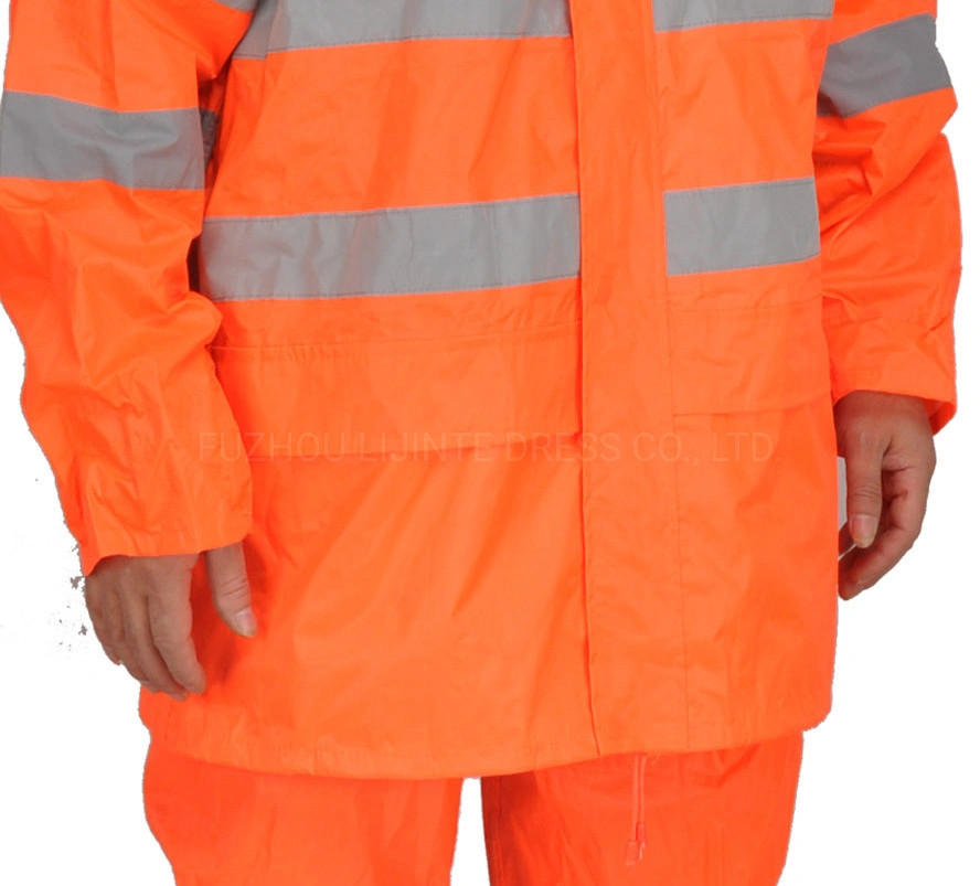 Alta Visbility adultos invierno Ropa de trabajo de seguridad Traje Largo impermeable