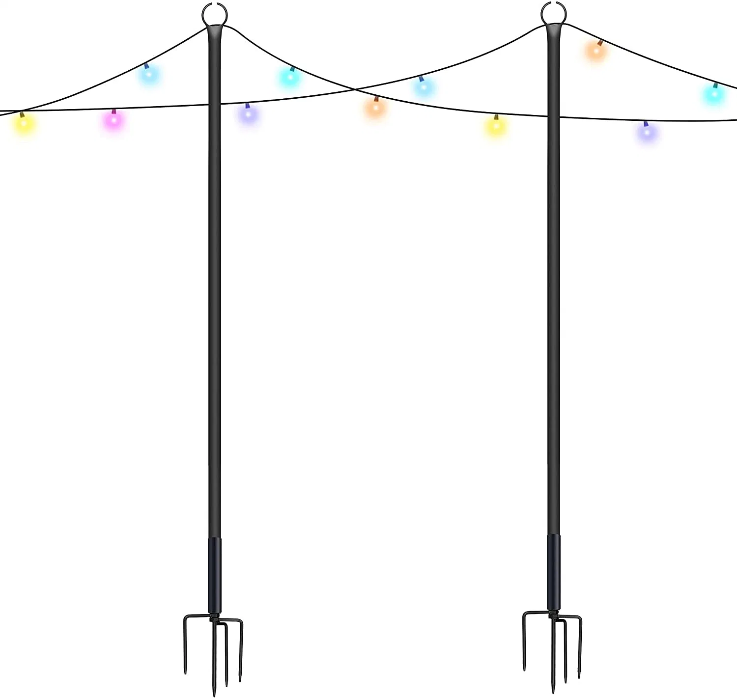 String Light Poles Stainless Steel Light Pole for Patio Lights Christmas Light Pole Garden Wedding Cafe Patio Party Backyard Terrace Decora