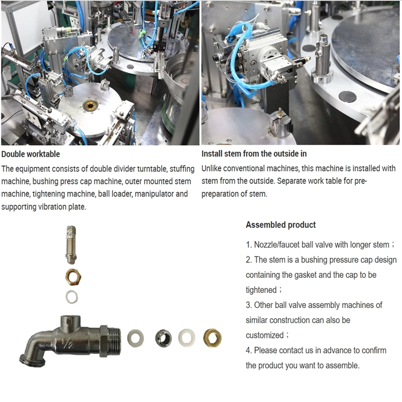 Válvula de bola de boquilla automático personalizado de montaje de líneas de montaje de grifo de la máquina