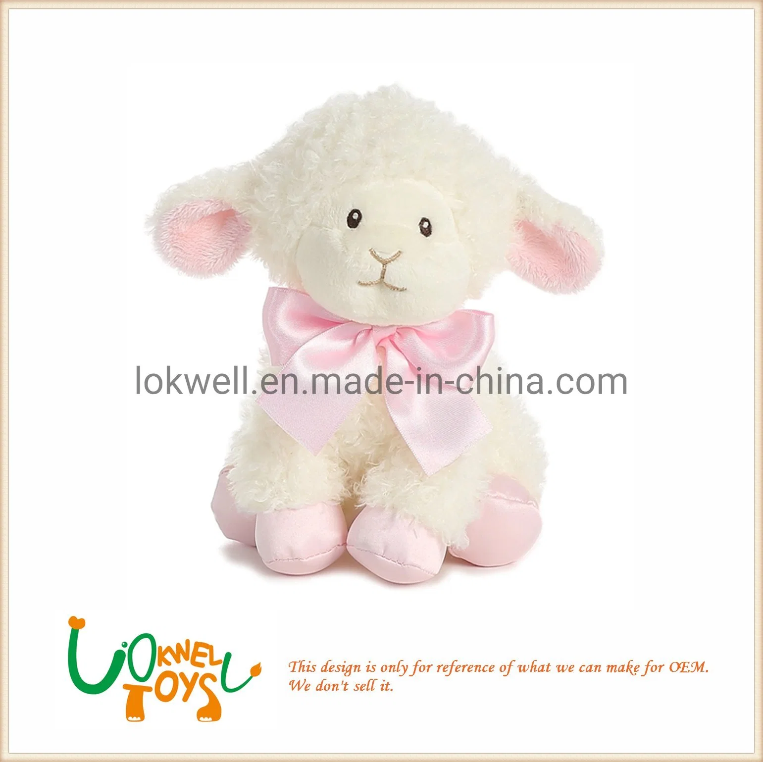 Niedliche Plüsch &amp; gefüllte Schafe Puppe Spielzeug mit rosa Schleife