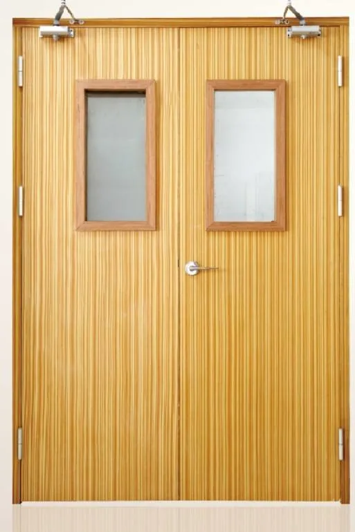 Commercial Hotel Security Fireproof Fire Rated Nature Wood Fire Resistant PVC Laminated 90 Minutes Flat Fire Wood Fire Rated Wooden Exterior Door