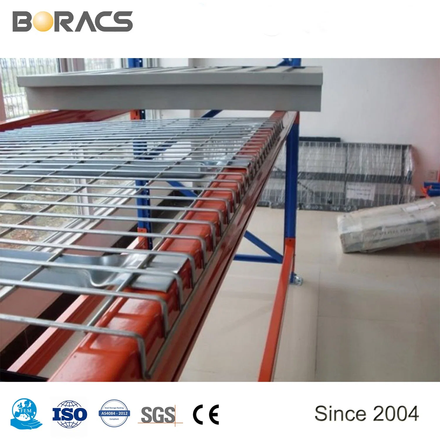 Industrial Warehouse Store Steel Selective Pallet Rack Shelving with Wire Mesh Decking