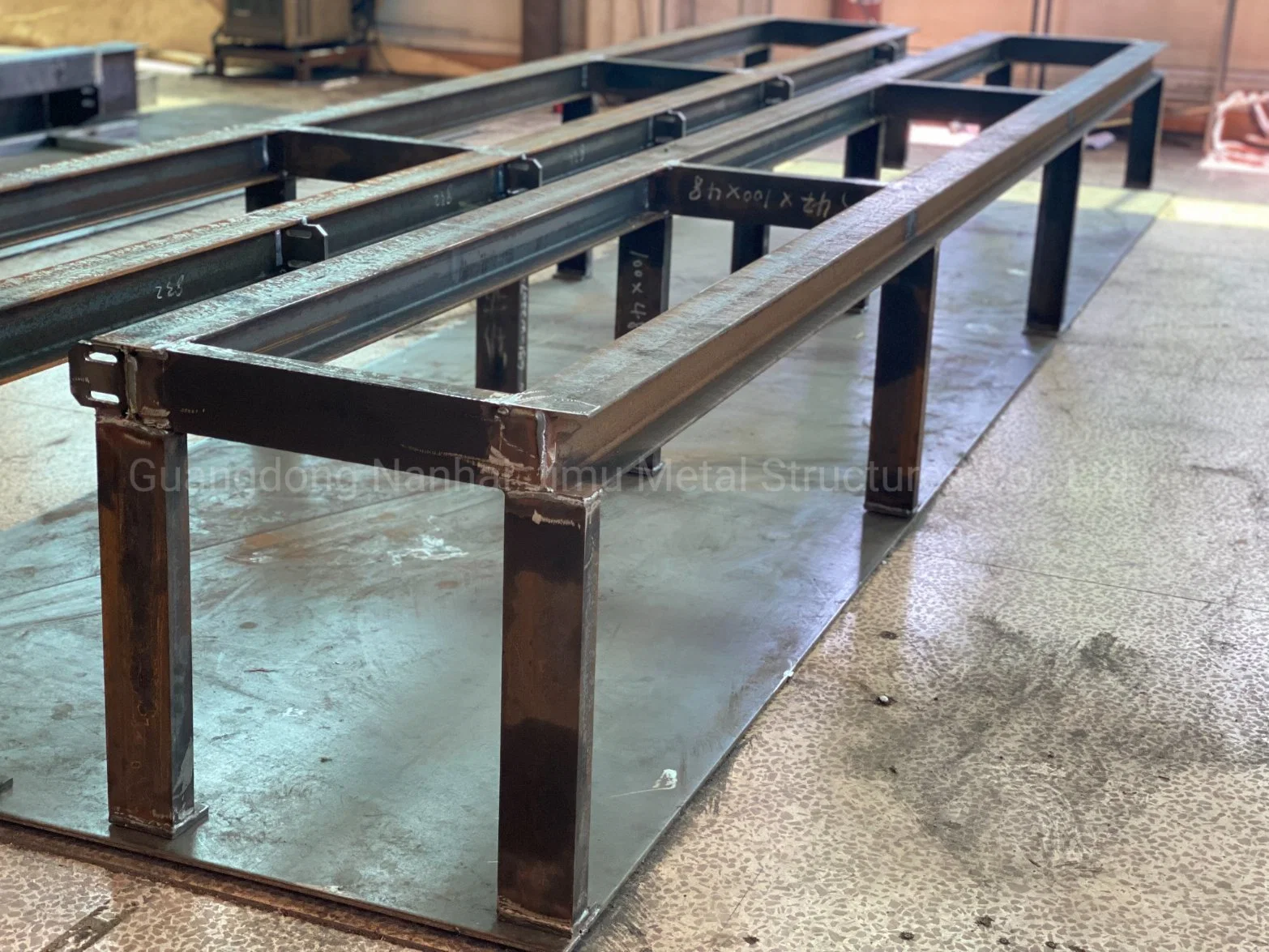 Jimu Light Steel Structure Guard Rail Base Steel Frame Fabrication