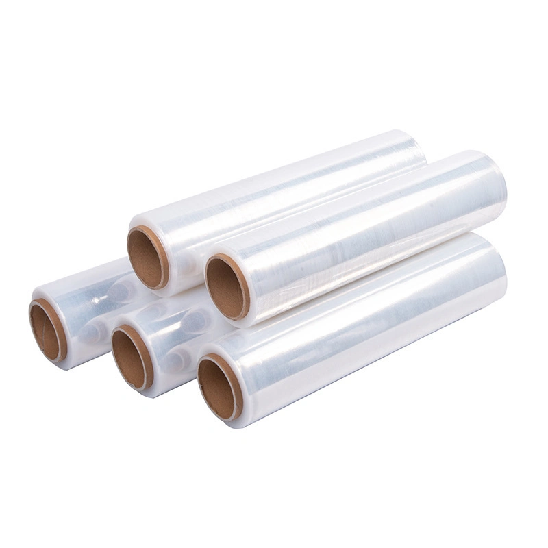 100% New Material PE Stretch Film Clear Hand Plastic Packaged Roll Laminating PE Stretch Film