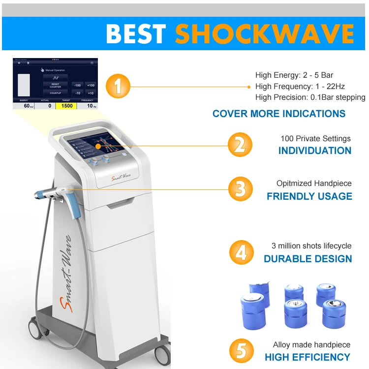 BS-Swt6000 Best Vertical 5bar Extracorporeal Shock Wave Therapy (ESWT)