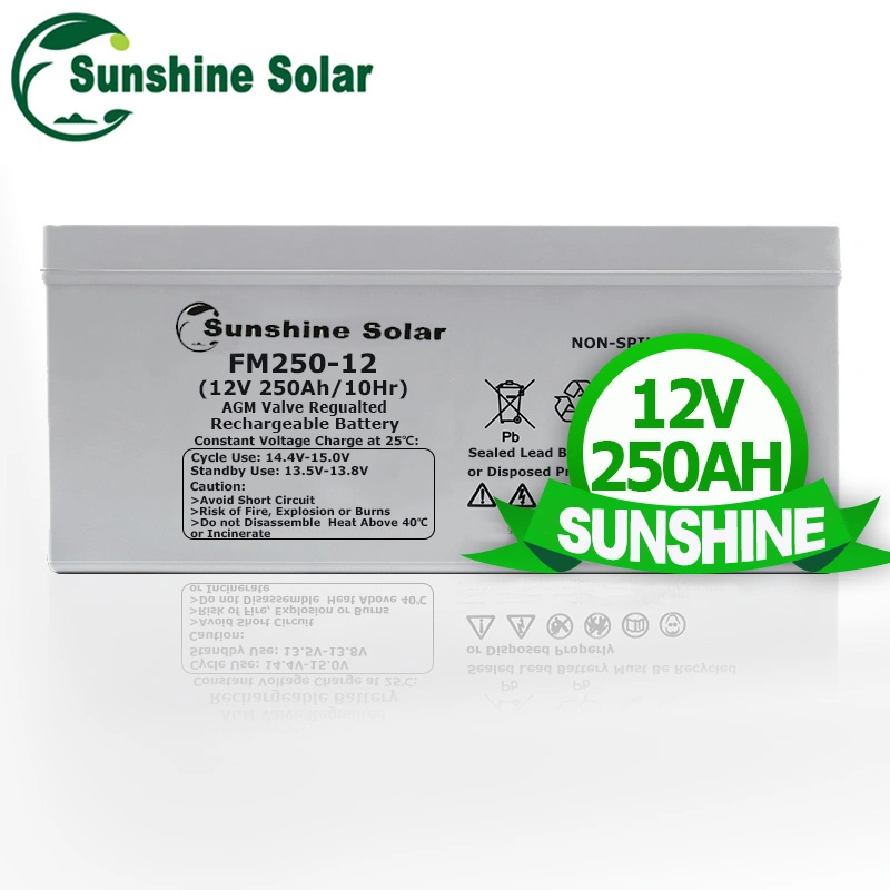 Sunshine Maintenance-Free 12V 200Ah 250AH 300Ah gel de plomb-acide Prix de la batterie solaire